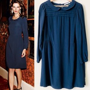 Boden Iris Dress with Peter Pan Collar - Navy